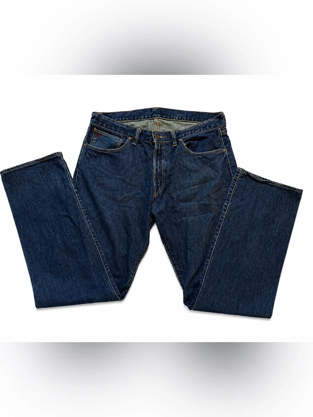 Vintage Polo Ralph Lauren Denim Jeans Mens 35x32 Straight Leg Blue 100% Cotton